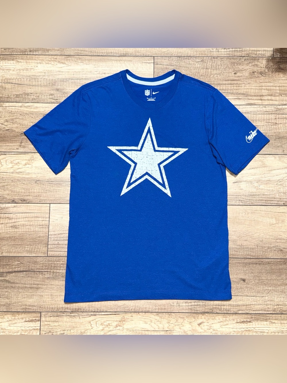 Nike Dallas Cowboys Cursive Playback Logo Tri Blend Throwback T Shirt Adult M